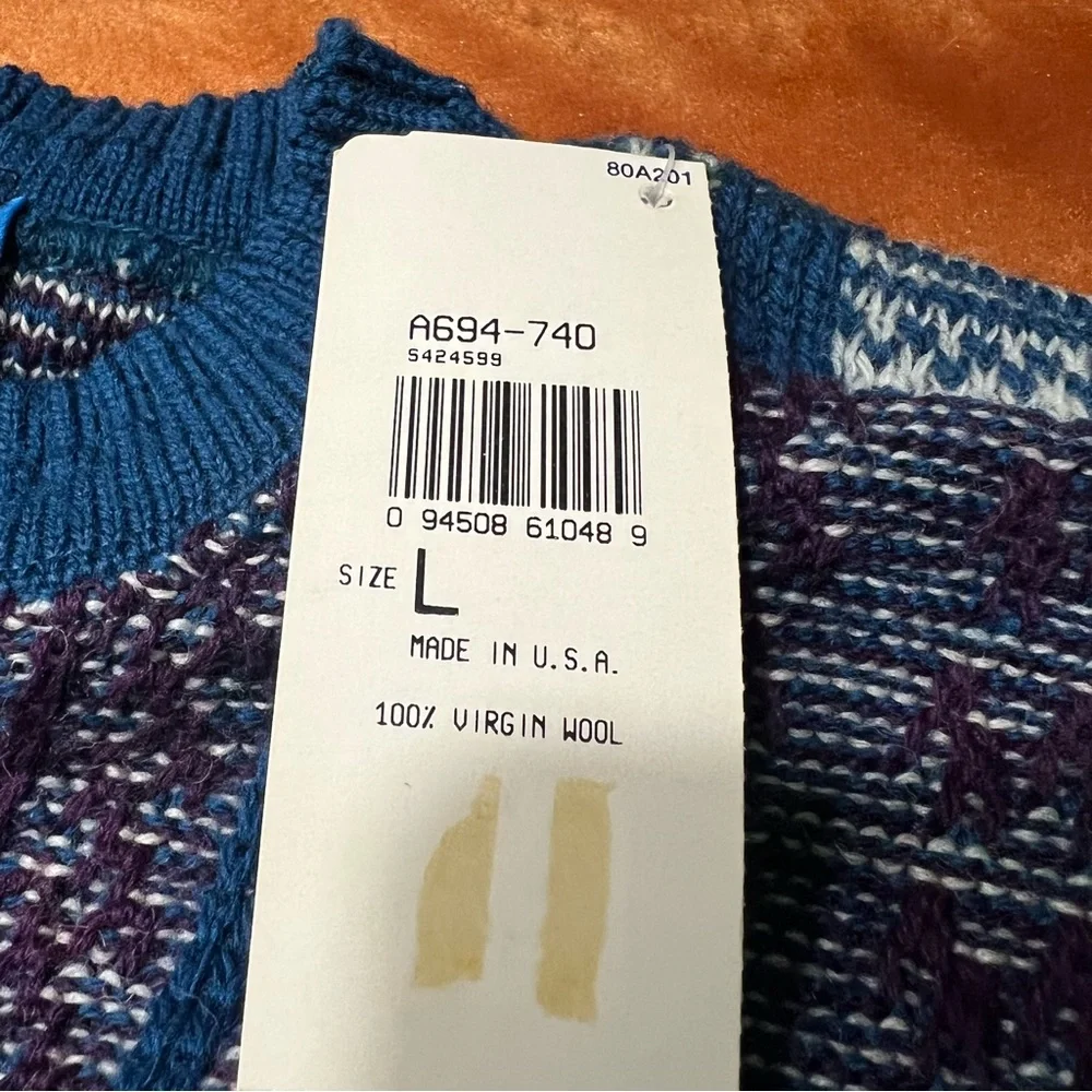 Vintage New Pendleton Wool Classic Crewneck Grandpa Sweater Large USA